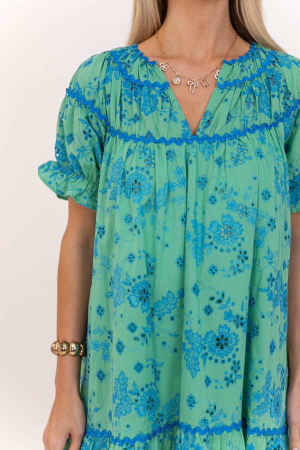 Always in Bloom Green Eyelet Dress, Medium - The Mint Julep Boutique | Women's Boutique Clothing Always in Bloom Green Eyelet Dress, Medium - The Mint Julep Boutique | Women's Boutique Clothing