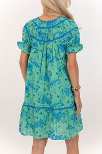Always in Bloom Green Eyelet Dress