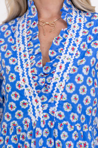 Love Grows Here Blue Medallion Dress
