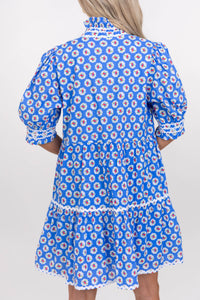 Love Grows Here Blue Medallion Dress