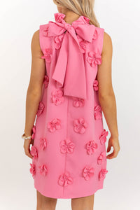Twice As Nice Pink Floral Applique Dress