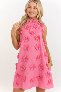 Twice As Nice Pink Floral Applique Dress