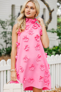 Twice As Nice Pink Floral Applique Dress