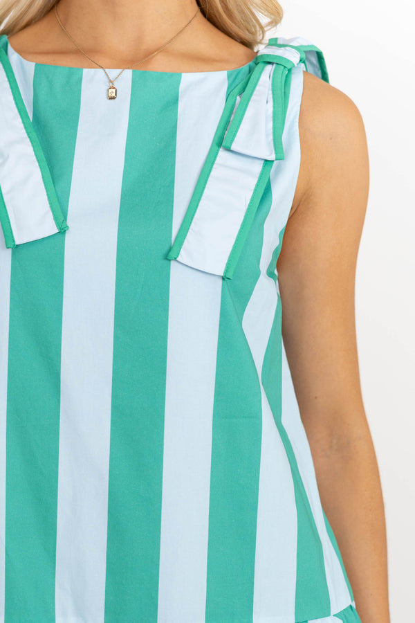 Slow Days Green Striped Boat Neck Dress – Shop the Mint