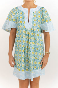 Just A Theory Light Blue Tile Dress