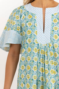 Just A Theory Light Blue Tile Dress