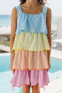 Girls: Open Skies Multi Gingham Dress