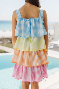 Girls: Open Skies Multi Gingham Dress