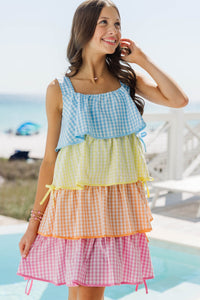 Girls: Open Skies Multi Gingham Dress