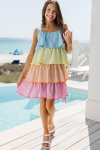 Girls: Open Skies Multi Gingham Dress