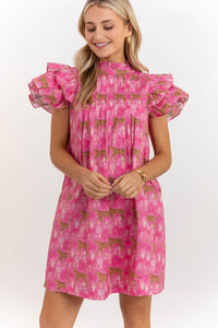 Enough Said Fuchsia Leopard Dress