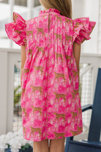 Girls: Enough Said Fuchsia Leopard Dress
