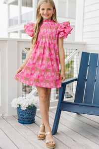 Girls: Enough Said Fuchsia Leopard Dress