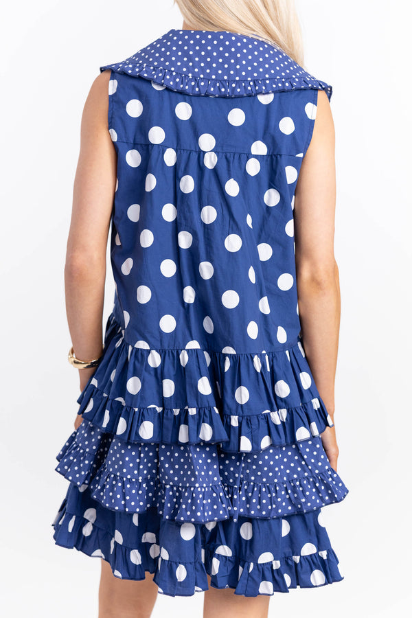 Strikingly Chic Navy Polka Dot Tiered Dress, Medium - The Mint Julep Boutique | Women's Boutique Clothing Strikingly Chic Navy Polka Dot Tiered Dress, Medium - The Mint Julep Boutique | Women's Boutique Clothing