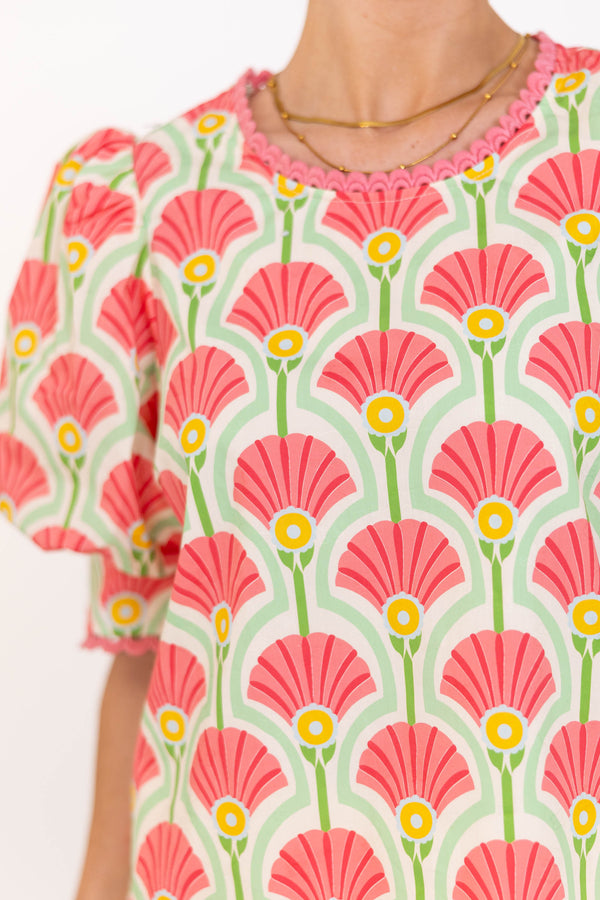 Love You True Pink Abstract Blouse