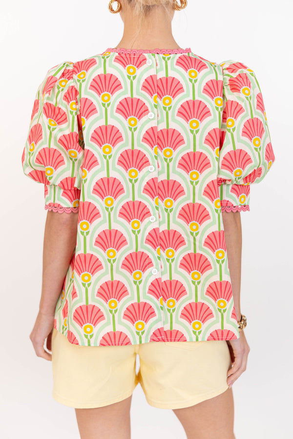 Love You True Pink Abstract Blouse