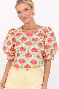 Love You True Pink Abstract Blouse