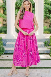 Where Joy Lives Fuchsia Linen Boat Neck Tank