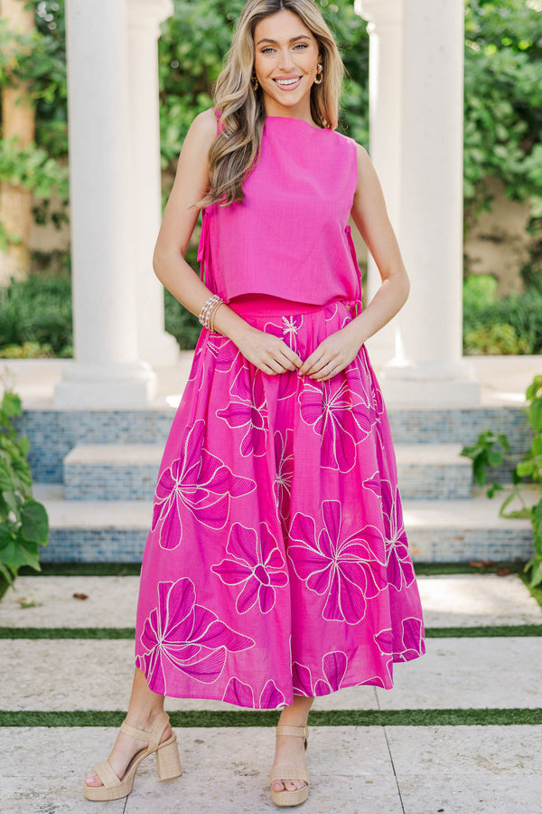 Where Joy Lives Fuchsia Linen Boat Neck Tank – Shop the Mint