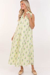 Love Notes Yellow Medallion Midi Dress