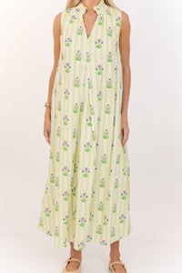 Love Notes Yellow Medallion Midi Dress