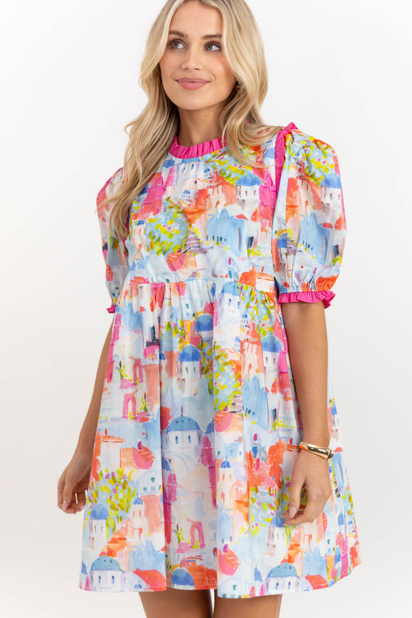 In Wonderland Pink Toile Dress