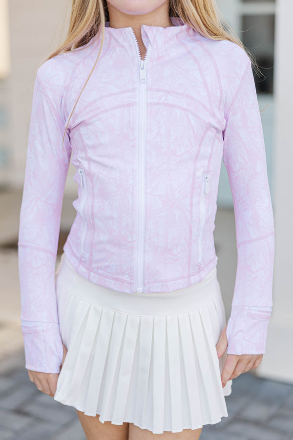 Girls: Sharing Stories Pink Camo Cropped Jacket