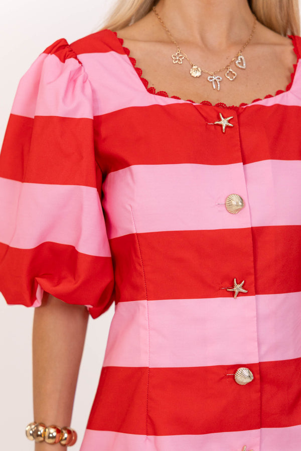 Robe Crewcuts Pour Fille – Rayures Roses, Ancre Appliquée – Taille 7-8 Ans – Très Bon état