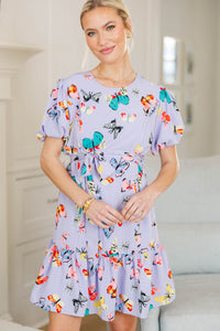 NURSING COLLECTION: Just For This Moment Lavender Butterfly Print Dress