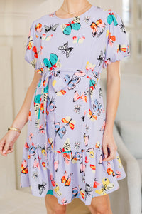NURSING COLLECTION: Just For This Moment Lavender Butterfly Print Dress