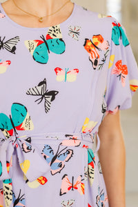 NURSING COLLECTION: Just For This Moment Lavender Butterfly Print Dress