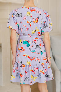 NURSING COLLECTION: Just For This Moment Lavender Butterfly Print Dress