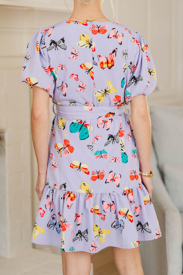 NURSING COLLECTION: Just For This Moment Lavender Butterfly Print Dress
