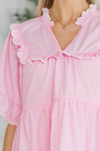 NURSING COLLECTION: No Second Guessing Pink Scalloped Dress