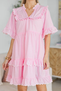 NURSING COLLECTION: No Second Guessing Pink Scalloped Dress