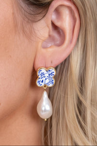 Nothing Overstated Blue Pearl Earrings
