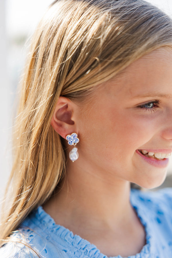 Girls: Nothing Overstated Blue Pearl Earrings