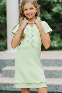 Girls: Always A Dream Green Bow Detail Dress