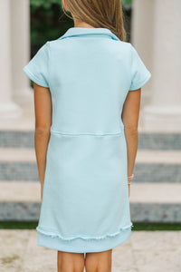 Girls: Always A Dream Aqua Bow Detail Dress