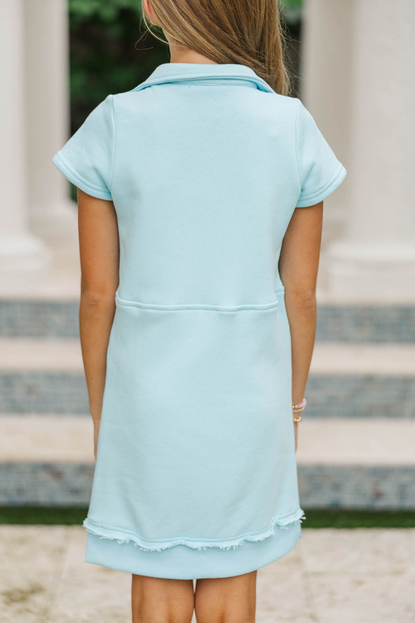 Girls: Always A Dream Aqua Bow Detail Dress