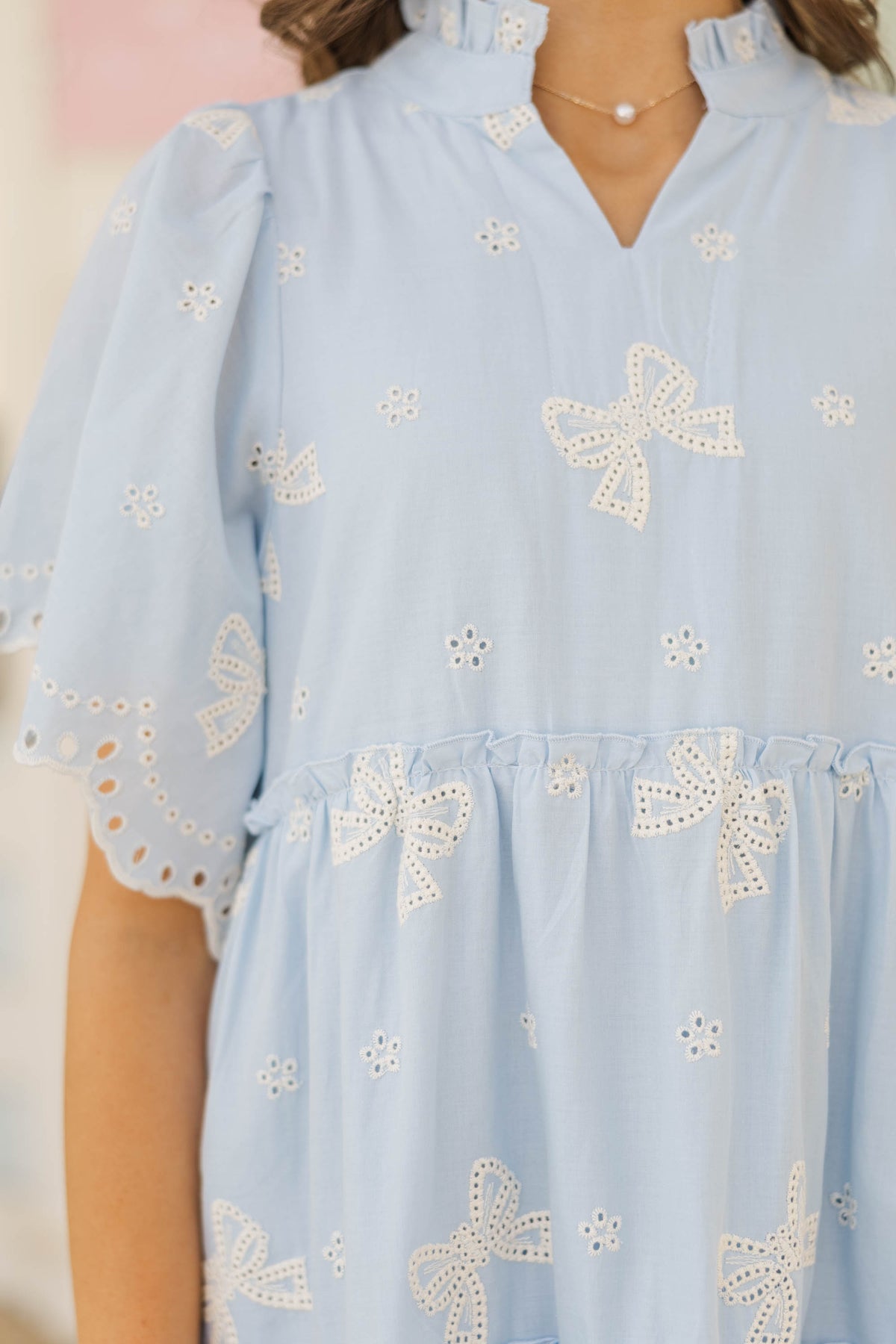 Girls: Feeling Your Best Light Blue Eyelet Midi Dress – Shop the Mint
