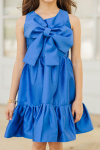 Girls: The Grand Entrance Royal Blue Bow Dress