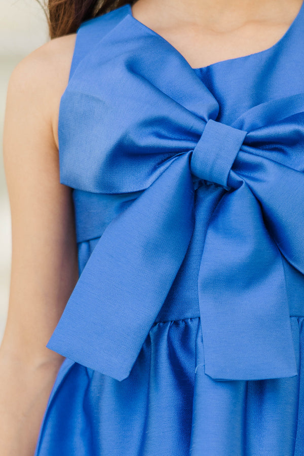 Girls: The Grand Entrance Royal Blue Bow Dress