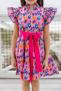 Girls: The Idena Blue Floral Dress