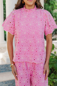 The Jetsetter Pink Eyelet Set