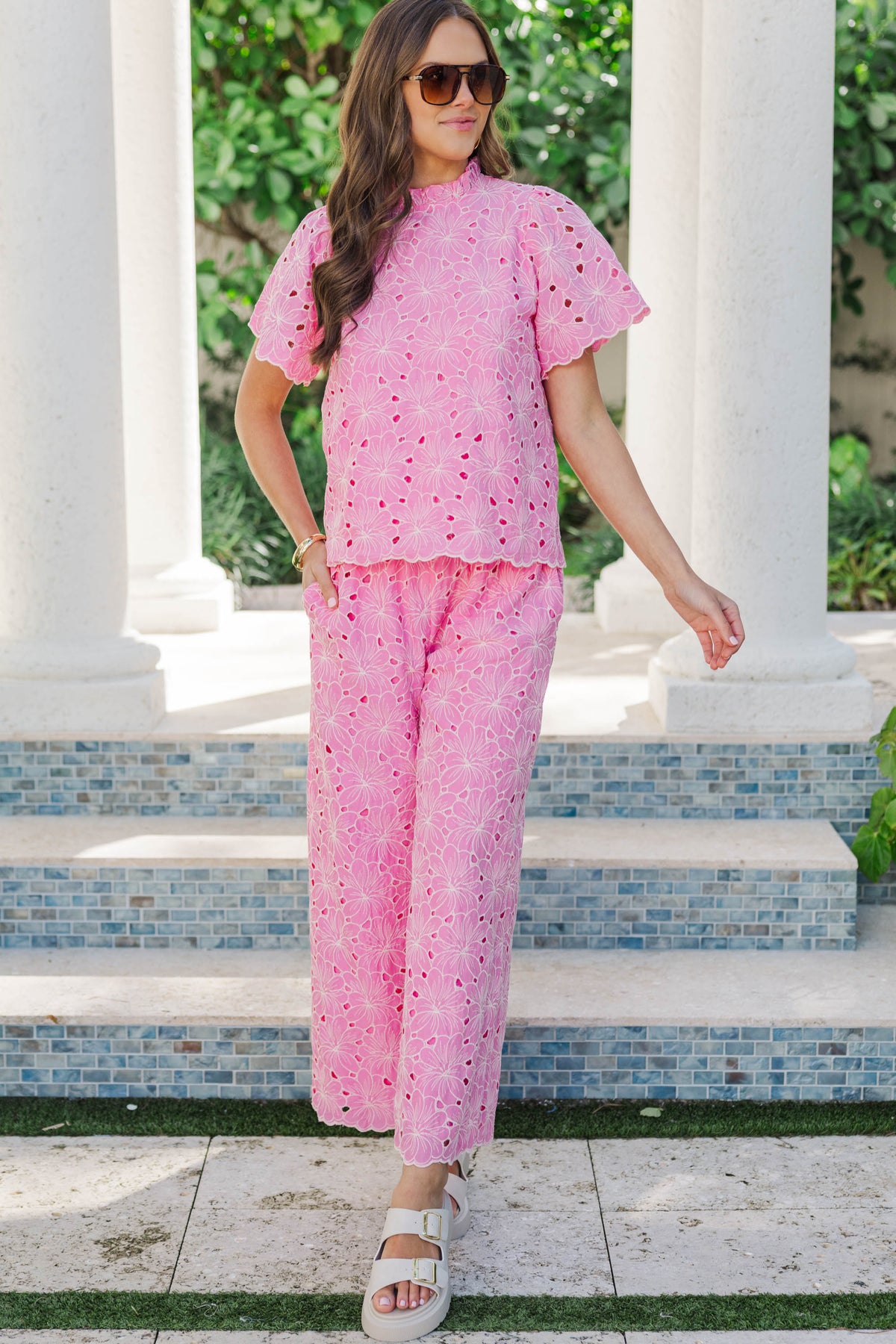 The Jetsetter Pink Eyelet Set – Shop the Mint