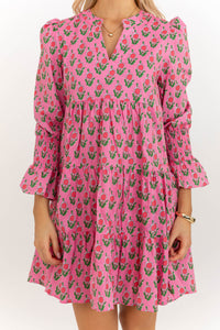 In Your Happy Place Fuchsia Medallion Dress