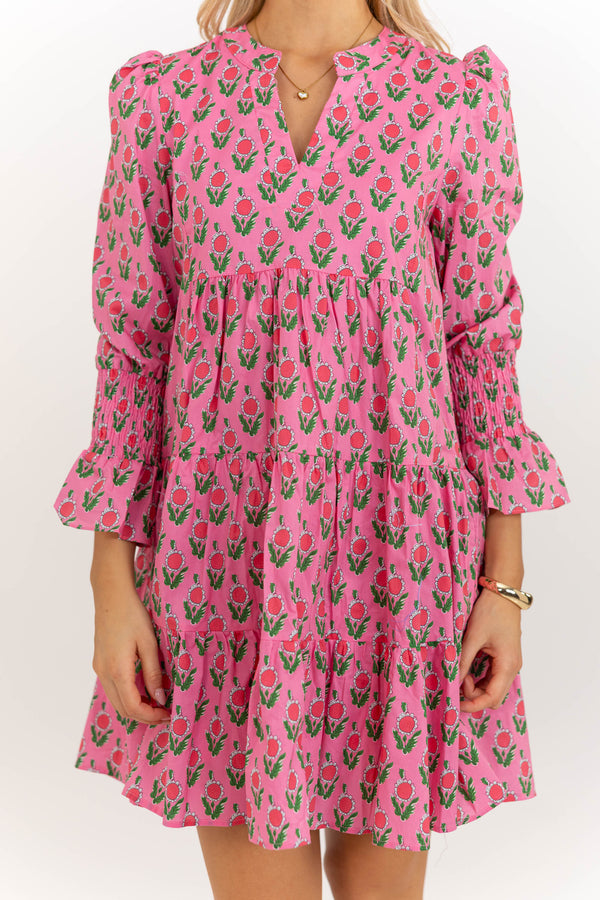 In Your Happy Place Fuchsia Medallion Dress