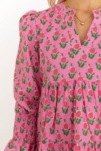 In Your Happy Place Fuchsia Medallion Dress