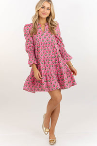 In Your Happy Place Fuchsia Medallion Dress